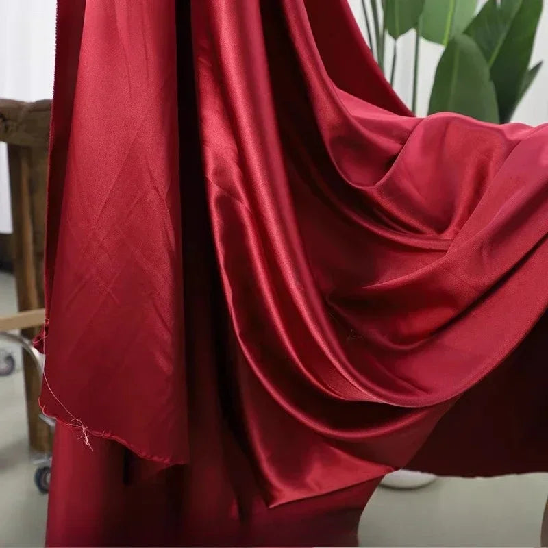 قماش حرير ساتان مرن - مادة ناعمة لامعة 145 سم