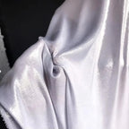 Mirror Silver Shiny Knitted Liquid Metal Texture Fabric - Water Gloss 150cm - fabric photo 3