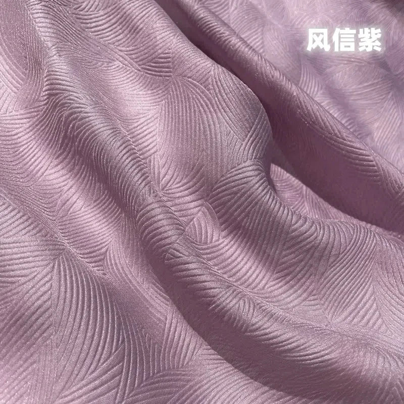 Dark Pearl Leaf Jacquard Vintage Lolita Silk Fabric For Dress And Home Decoration