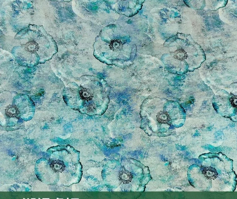 قماش قطني مطبوع رقميًا بتجعد لحاء الشجر - قابل للتنفس 150 سم