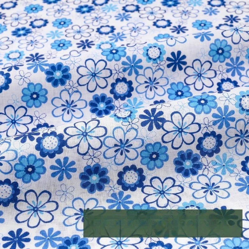 Tela rústica de algodón con pequeñas flores - Material para manualidades de ropa de bebé (160 cm)