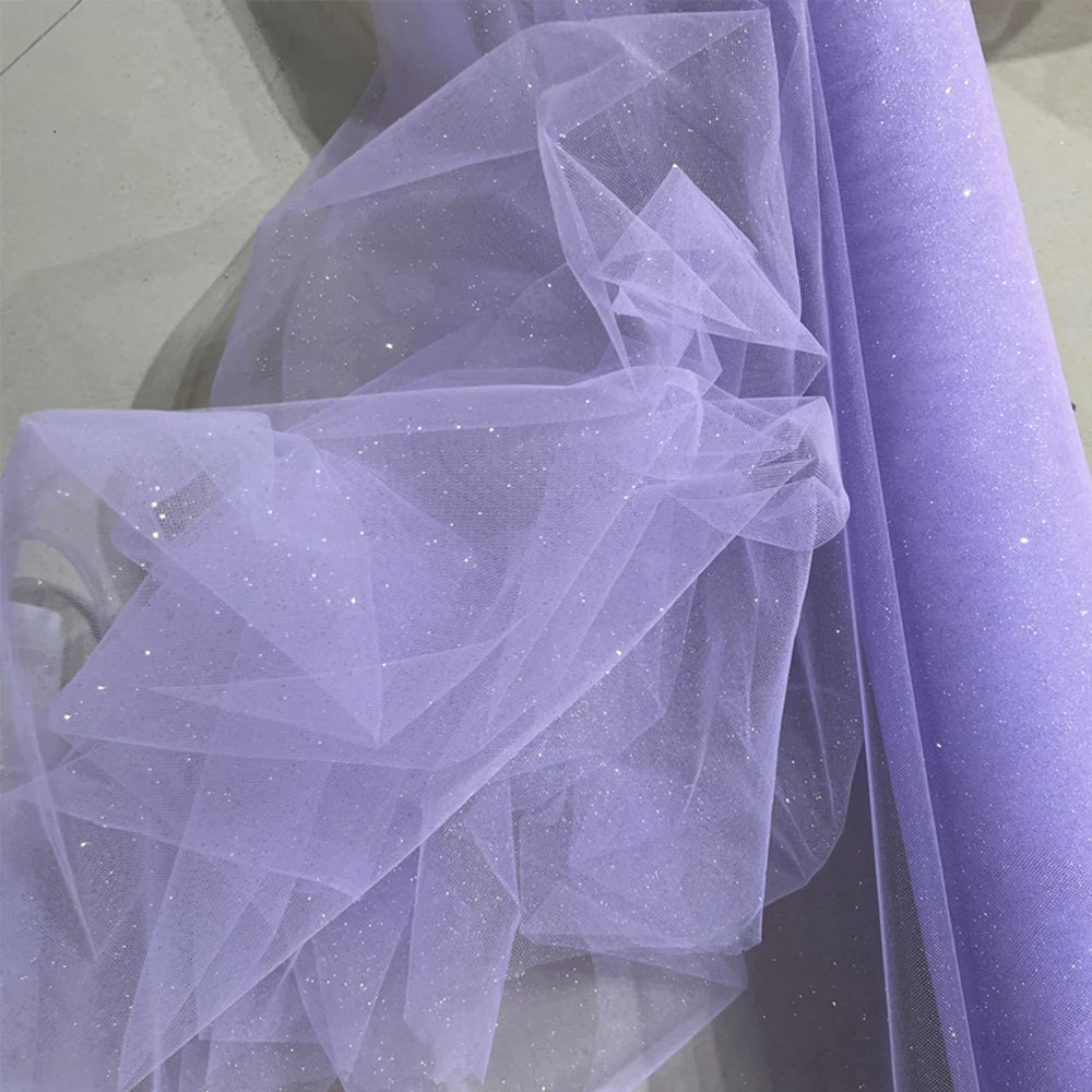 Champagne Glitter Crystal Mesh Tulle - Shiny for Wedding Dress Backdrops