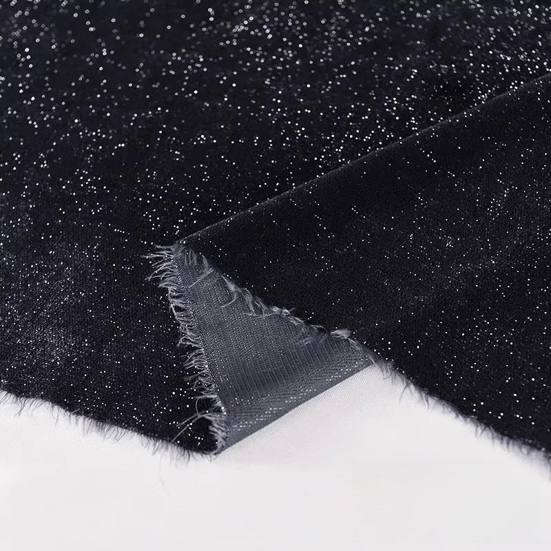 قماش مخملي حريري لامع مرصع بالنجوم - مادة ناعمة لامعة متألقة