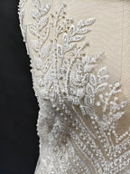 قماش دانتيل مطرز بالخرز والترتر الشبكي الفاخر، فساتين زفاف، فساتين سهرة، إكسسوارات مصممة