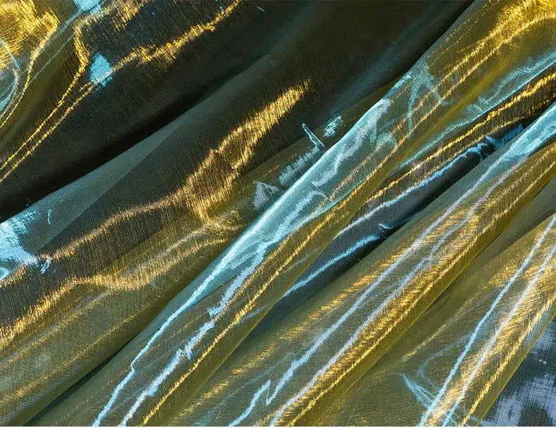 Gradient Color Laser Organza Fabric - Sheer Ombre Material 150cm