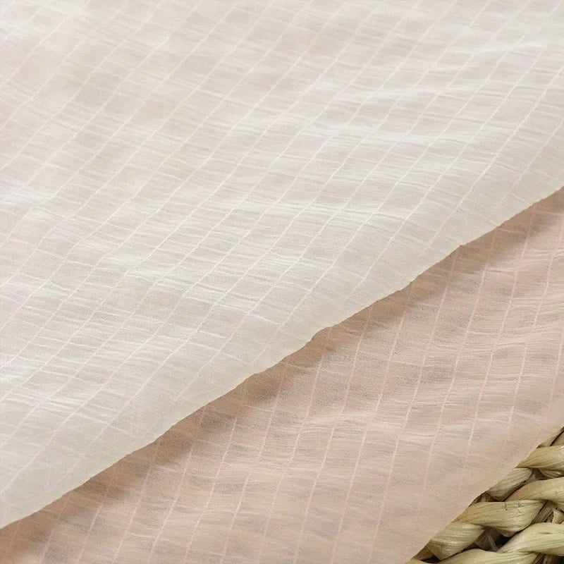 قماش التول الشفاف الرقيق ذو الفقاعات، مخطط عموديًا، أورجانزا، مادة ناعمة وخفيفة الوزن، تنورة، خياطة، ملابس حرفية إبداعية