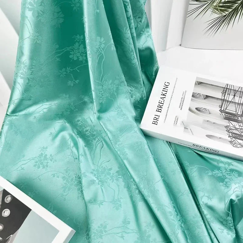 قماش ساتان أسيتات مقلد ناعم من الجاكار - خامة فاخرة، 145 سم