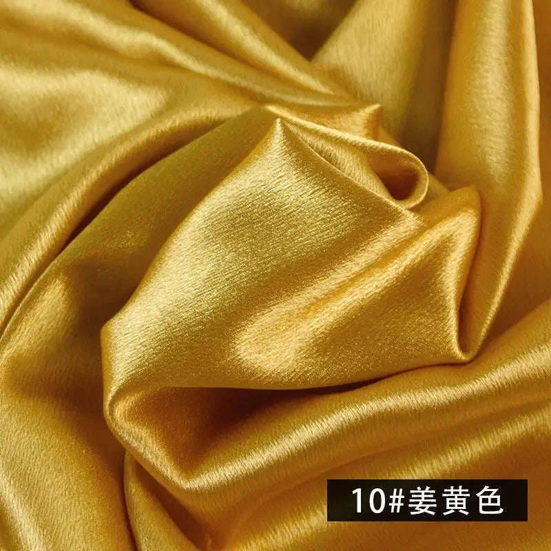 قماش ساتان كريستالي سميك لامع - مادة ستارة فستان بلون واحد