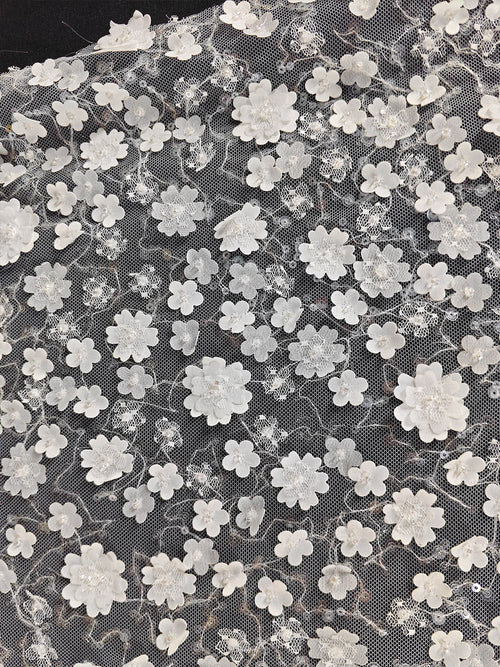 3D Flower Beaded Embroidery Lace - Luxury for Wedding & Children Dress