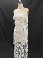 Luxury three-dimensional flower nail bead sequin embroidery fabric wedding dresses evening gowns skirt decorations DIY fabric