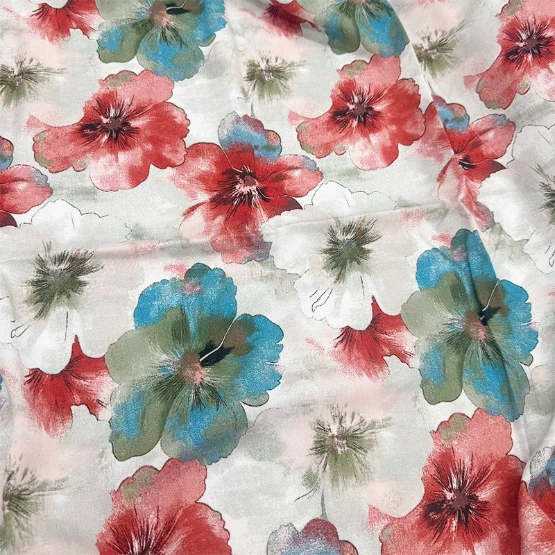 قماش قطني كتان مطبوع بنمط زهور فنية مرسومة بالزيت لخياطة غطاء الطاولة والستائر والديكور الداخلي