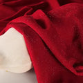 Deep Red Diamond Sparkling Velvet Starry Fabric - Bright Material 140cm
