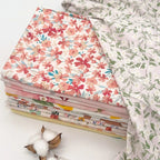 قماش قطني كتان مطبوع بنمط زهور فنية مرسومة بالزيت لخياطة غطاء الطاولة والستائر والديكور الداخلي