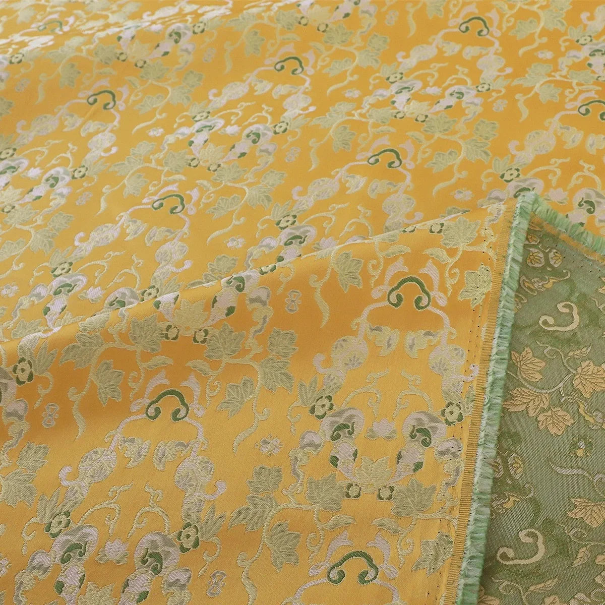 Refined Jacquard Brocade Fabric Gourd Motif Traditional Pattern Elegant Dress Vest Skirt DIY Fashion Sewing Designer Material