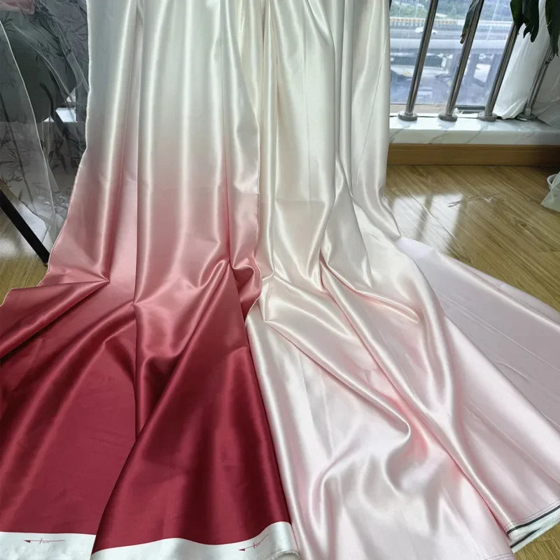 Satén suave degradado - Material brillante para vestidos formales de 150 cm