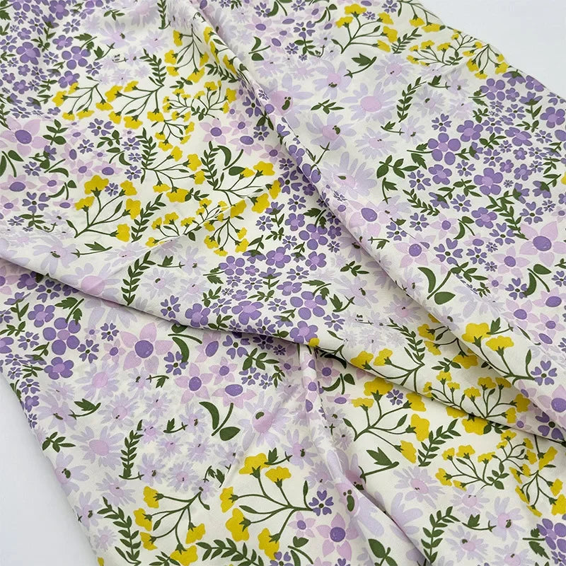 قماش قطني كتان مطبوع بنمط زهور فنية مرسومة بالزيت لخياطة غطاء الطاولة والستائر والديكور الداخلي