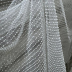 Tela de encaje con cuentas de rayas verticales de primera calidad: ideal para vestidos de novia, trajes de noche, trajes de novia y decoración de ropa.