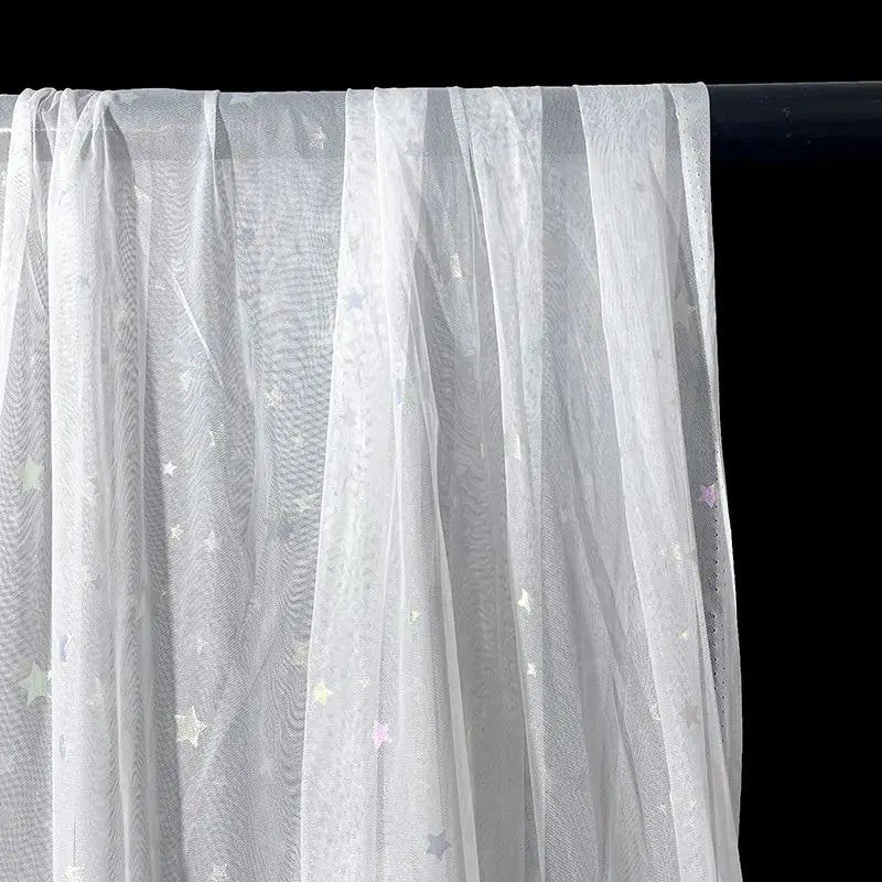 Fish scale iridescent net fabric suitable for wedding dresses formal gowns puff skirts and stage costumes