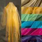 قماش شبكي من الأورجانزا متدرج الألوان قزحي الألوان - مادة شفافة بلون ذهبي خرافي 150 سم