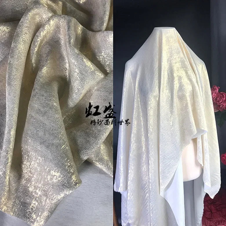 قماش مخملي ناعم مطبوع عليه بالحرارة - خامة فستان الأداء المعدني 150 سم