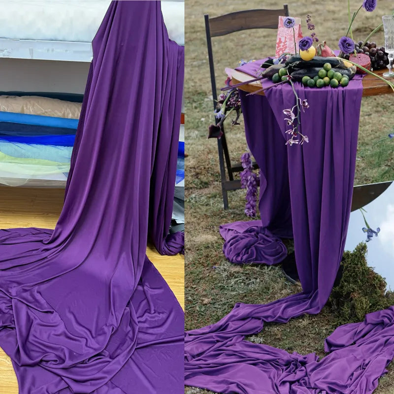 Premium Milk Silk Elastic Fabric - 150cm Wide Wedding Dress Lining Material