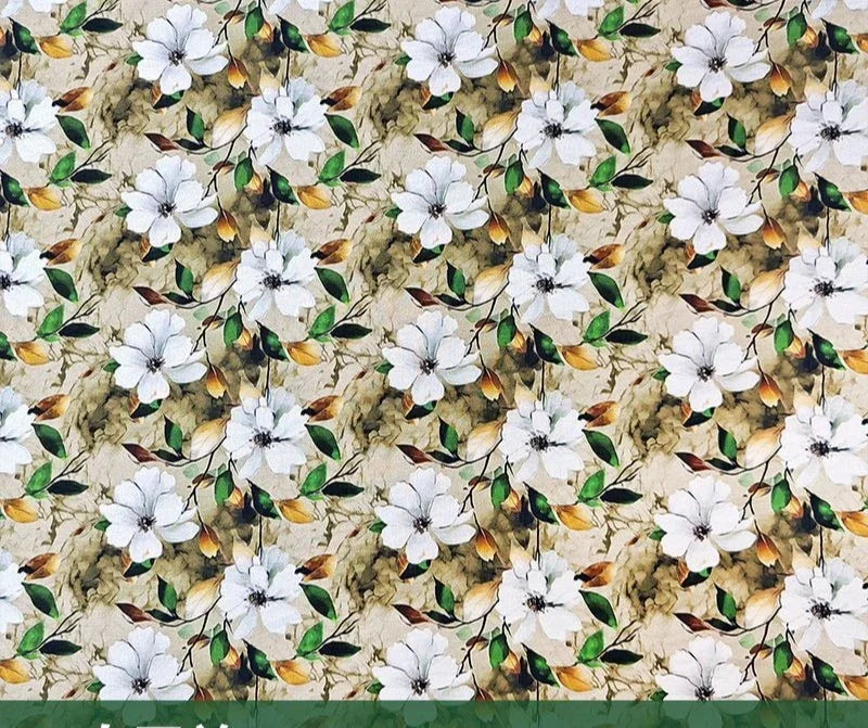 قماش قطني مطبوع رقميًا بتجعد لحاء الشجر - قابل للتنفس 150 سم