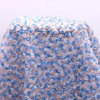 فستان زفاف كلاسيكي مطبوع عليه وردة ثلاثية الأبعاد مع لوحة قماش مطرزة وقماش شبكي مزين بالزهور