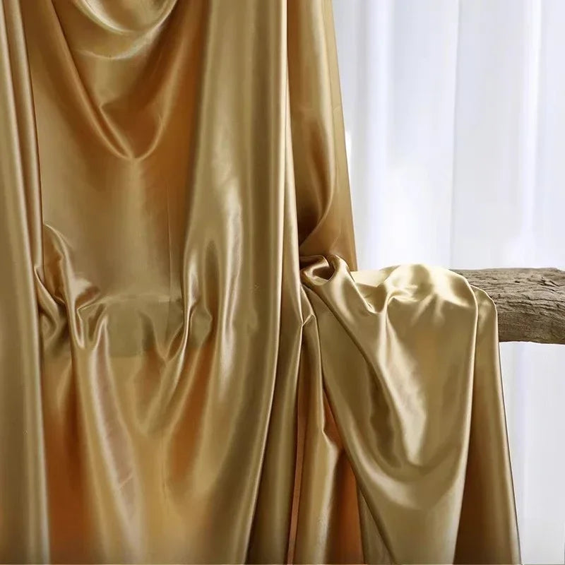 قماش حرير ساتان مرن - مادة ناعمة لامعة 145 سم