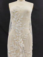 قماش تطريز جديد فاخر من الترتر والخرز على شكل مسمار، فستان زفاف، فستان سهرة، فستان أطفال، قماش مصمم يدويًا