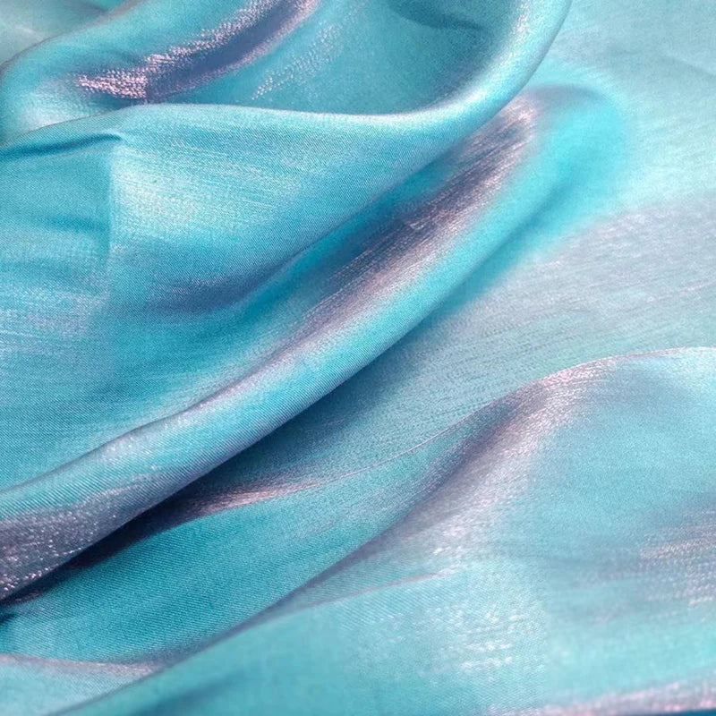 150cm Width Soft Purple Blue Iridescent Satin Fabric Smooth Draping DIY Material For Dresses Shirts Doll Clothing