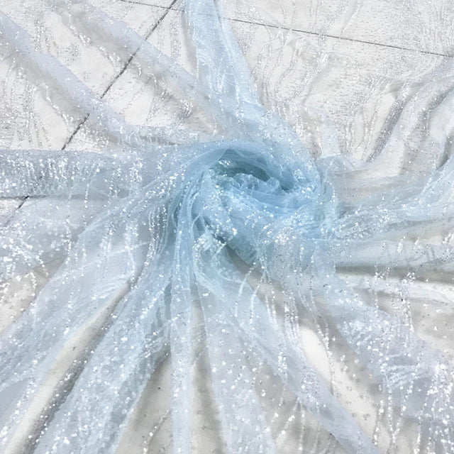 Luxury Water Ripple Sequin Tulle Fabric, Perfect for Wedding Gowns, Performance Costumes, and Children's Handmade Designs