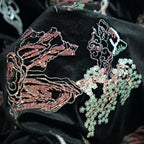 Luxe Floral Vine Embroidered  - Velvet Sequin Lace for Evening Gowns & Couture - fabric photo 5