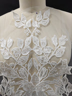 Pegatinas de flores de encaje bordado blanco, materiales de decoración para vestidos de boda, accesorios de diseño DIY