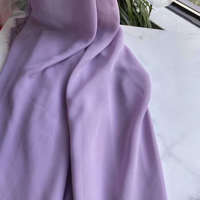 قماش شيفون للفساتين والتنانير والقمصان والملابس والديكورات ومشاريع الخياطة اليدوية، باللون الوردي والأرجواني