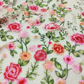 Rose Peony Embroidered Mesh - Multicolor for Evening Gowns & DIY