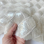 High Specification Linen Sequin Embroidery Thickened Fabric - Children's Material 119cm