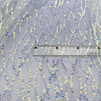 Luxury Sequin Embroidered Lace Mesh Fabric - Glittery Overlay Material