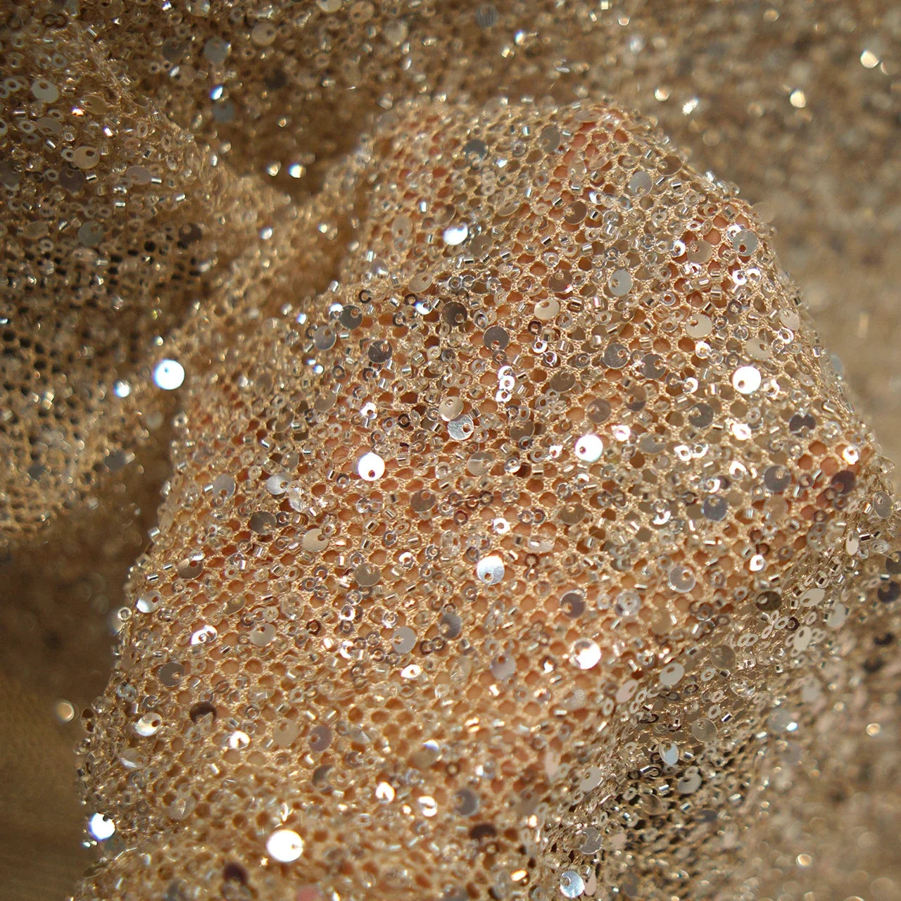 Circular Sequin Mesh Fabric - Evening Gown Stage Costume Decorative Material