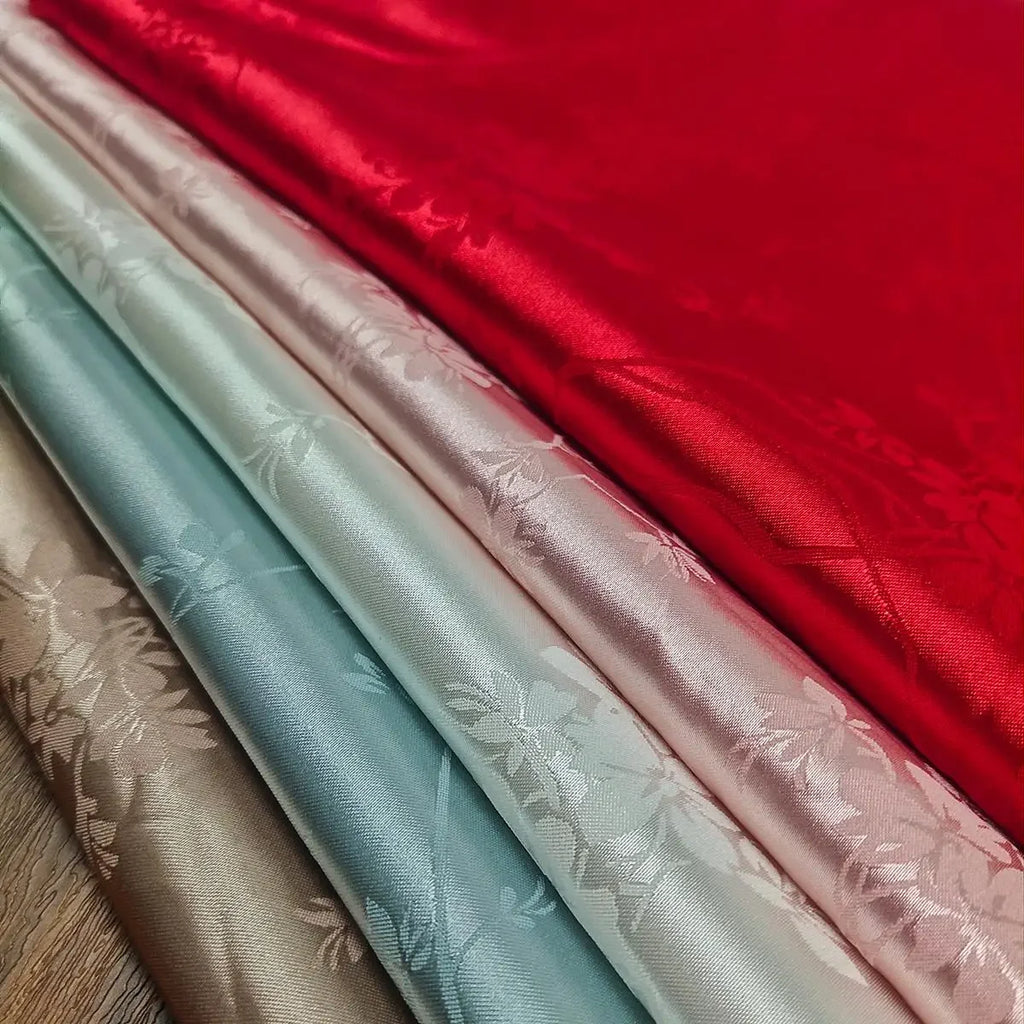 Tela cheongsam estilo chino Jacquard DIY seda satén acetato seda simulada cara de caballo falda material de ropa nuevo