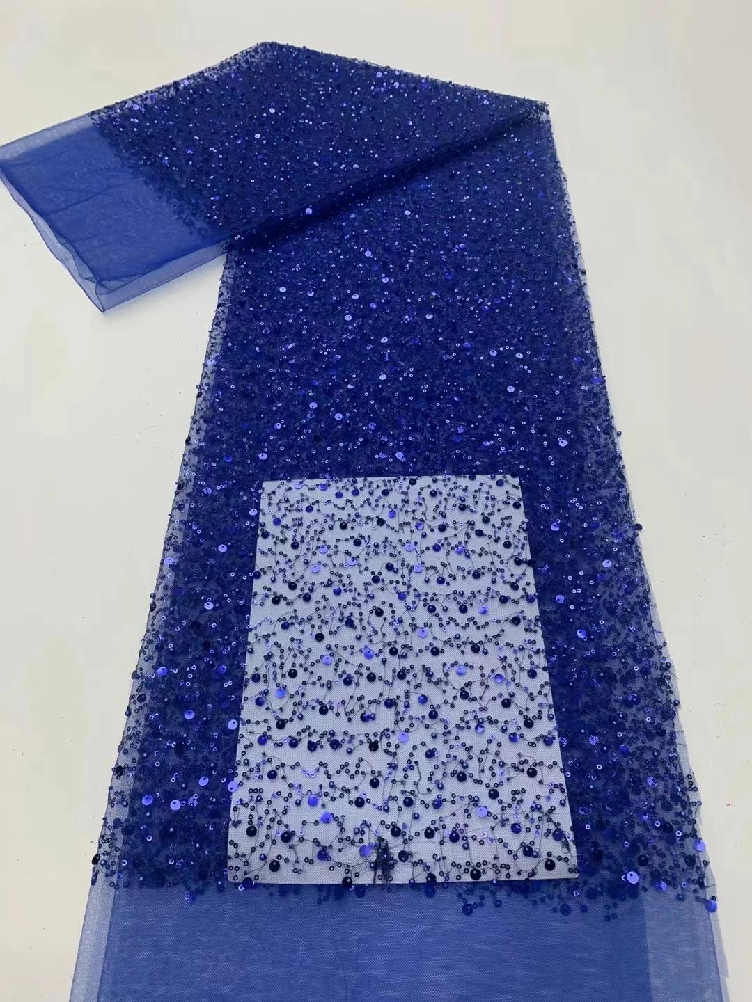 New Mesh Embroidery Pearl Sequins Scattered Pearl Embellishment Fabric Handmade DIY Fabric Wedding Dress Veil Skirt