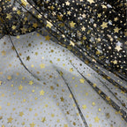 Premium Pentagram Hot Stamping Mesh Fabric for Stage Outfits, Dresses, Christmas Holiday Designs, and DIY Handmade Crafts