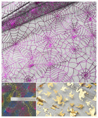 ديكور مشهد شبكة العنكبوت العابر للحدود في الهالوين، خلفية لعبة من القماش الشبكي، زي أداء يدوي الصنع، نسيج فريد من نوعه