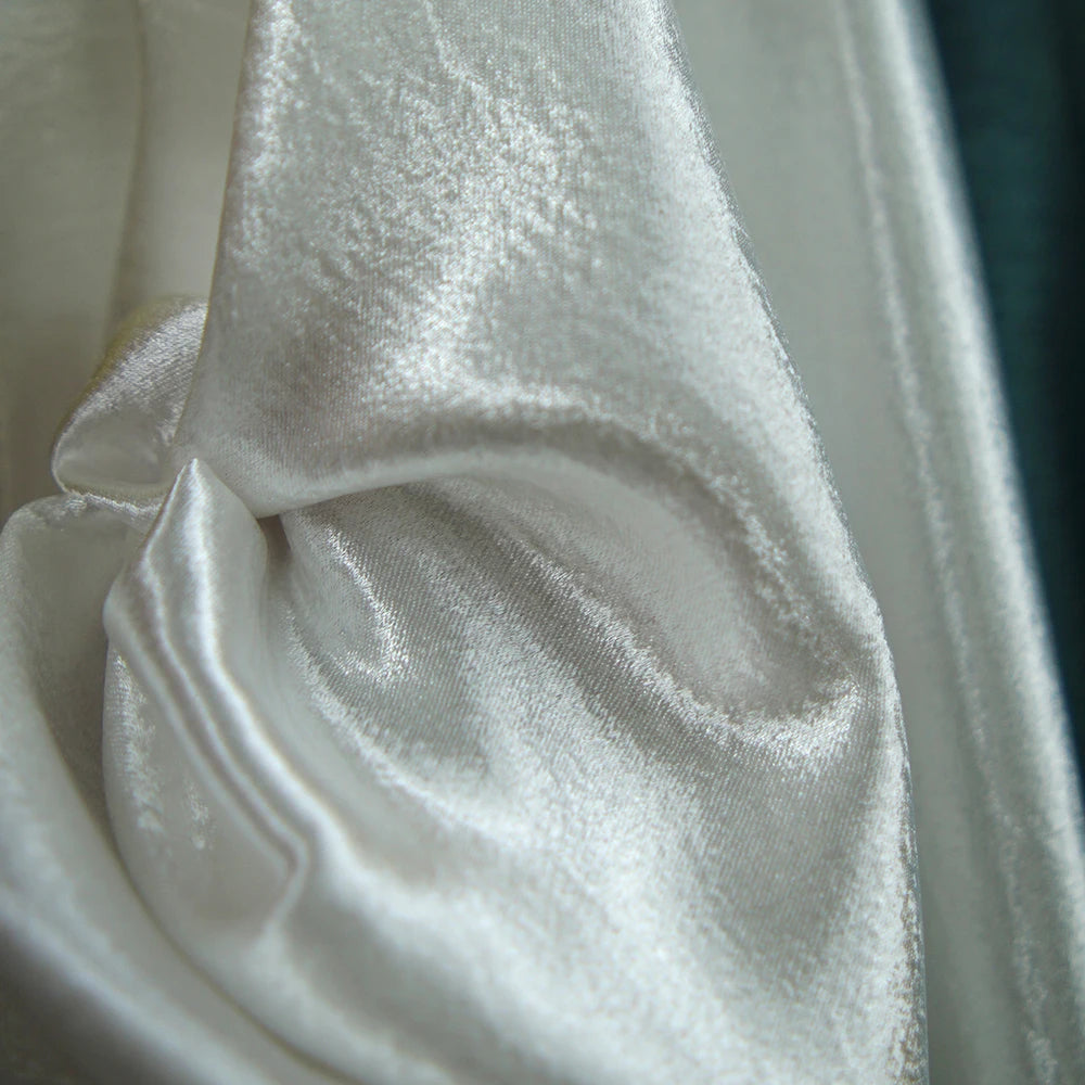 Camisa de tela suave de crepé doble dorado y plateado, vestido de diseñador, tela de costura DIY hecha a mano