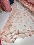 Butterfly Patterned Three-dimensional Embroidery Mesh Fabric For Wedding Dresses, Background Decoration Fabric For Formal Attire