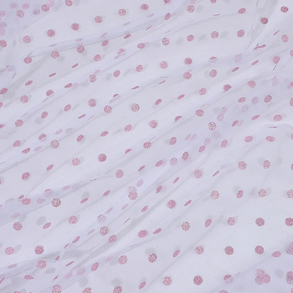 Tela de malla hexagonal dorada con estampado de lunares de 8 mm, tela de malla estampada para vestido de novia, falda, tela de malla de poliéster con lunares, nuevo modelo