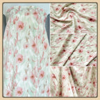 Vestido cheongsam de algodón con estampado floral degradado verde polvo para primavera/verano, tejido suave y ligero que ilumina la piel.