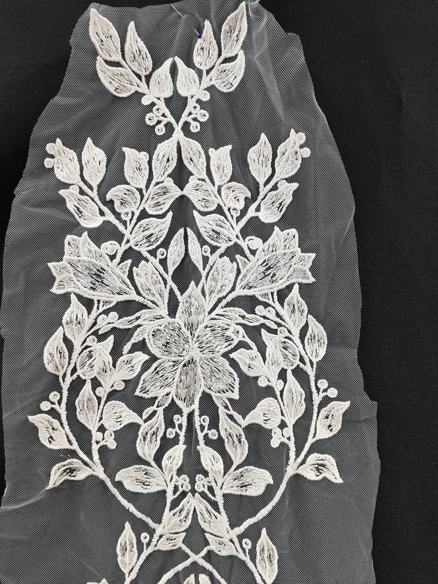 Pegatinas de flores de encaje bordado blanco, materiales de decoración para vestidos de boda, accesorios de diseño DIY