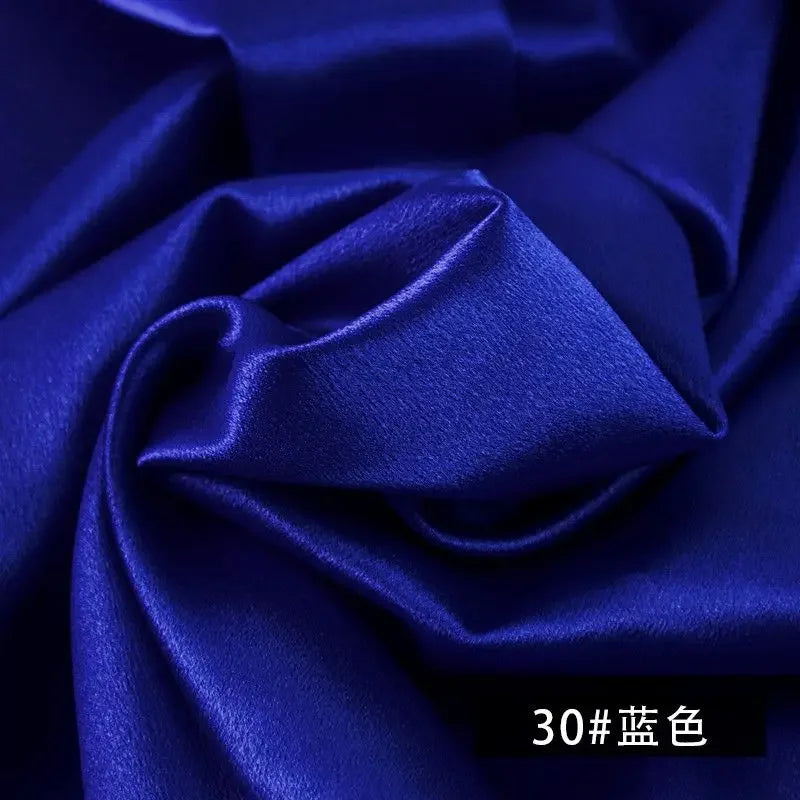 قماش ساتان كريستالي سميك لامع - مادة ستارة فستان بلون واحد