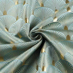 Tejido jacquard de satén con hojas de ginkgo en forma de abanico, nuevo chaleco para qipao, telas de alambre dorado brillante para coser