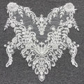 Bead Lace Collar Flower Patch - Luxury for Wedding Dress & Back Decoration